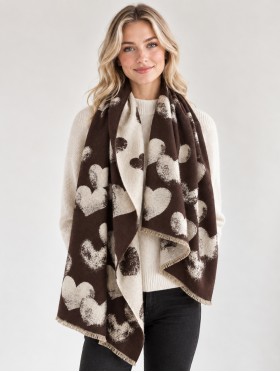 Heart Design Blanket Scarf